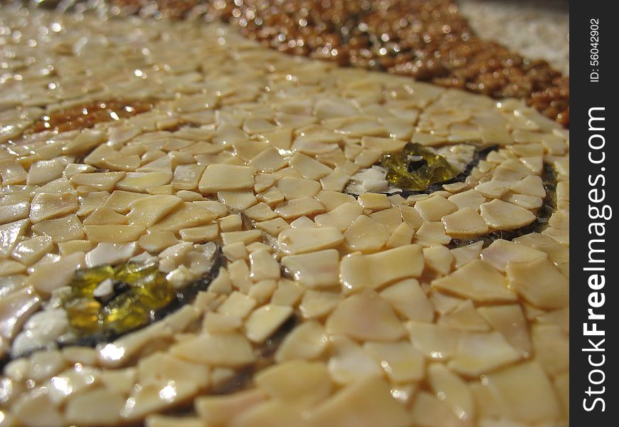 Pearl mosaic of sea cockleshells. Pearl mosaic of sea cockleshells