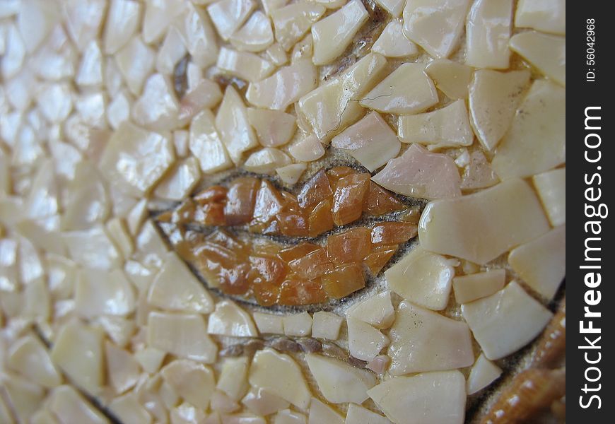 Pearl mosaic of sea cockleshells. Pearl mosaic of sea cockleshells