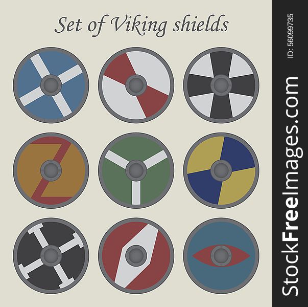 Set of viking vector shields. Set of viking vector shields