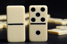 Close-up The Dominoes. Royalty Free Stock Image