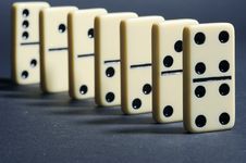 Close Up Of Group Dominoes. Stock Photos