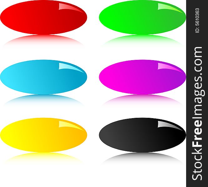 Multi-coloured oval buttons. Vector