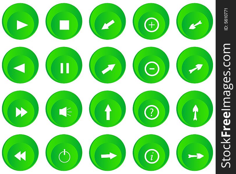 Illustration of control panel buttons, green