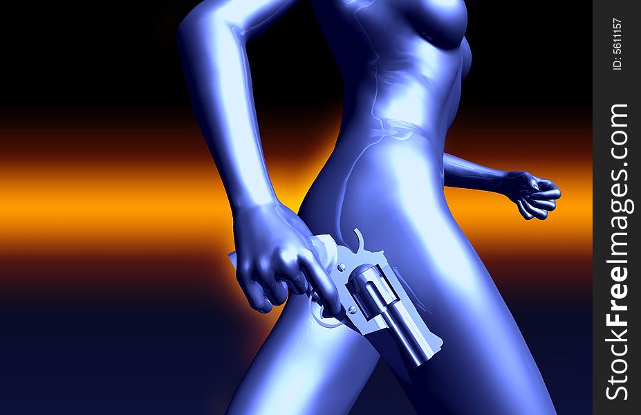 Woman Torso With Gun