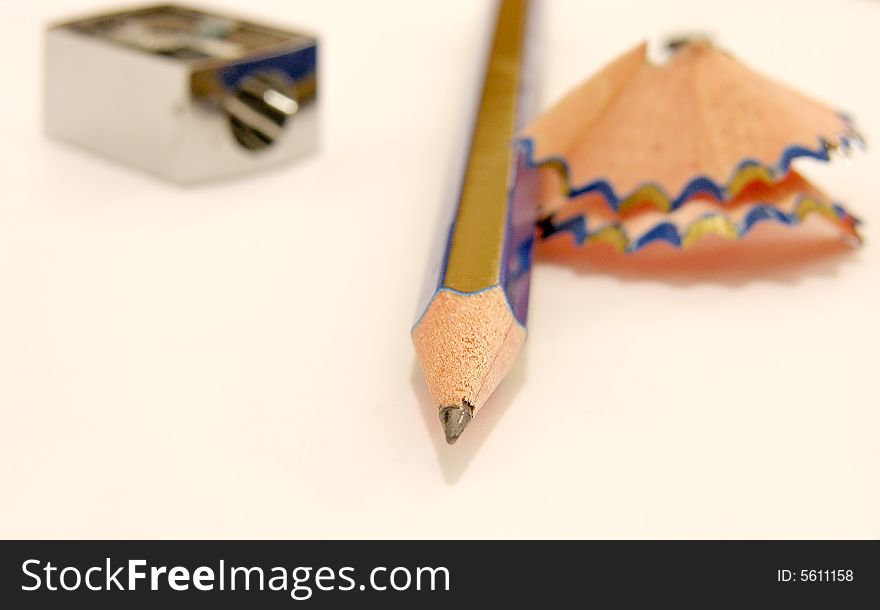 Pencil and shaving of pencil