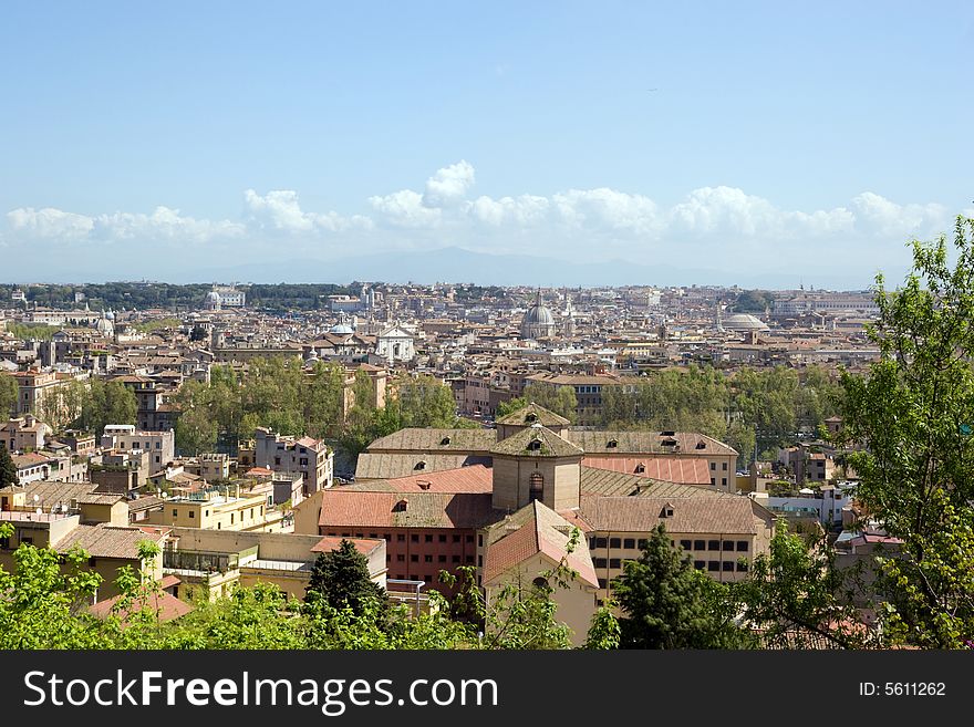 Skyline of Rome, Italy with mountains in the background. Skyline of Rome, Italy with mountains in the background