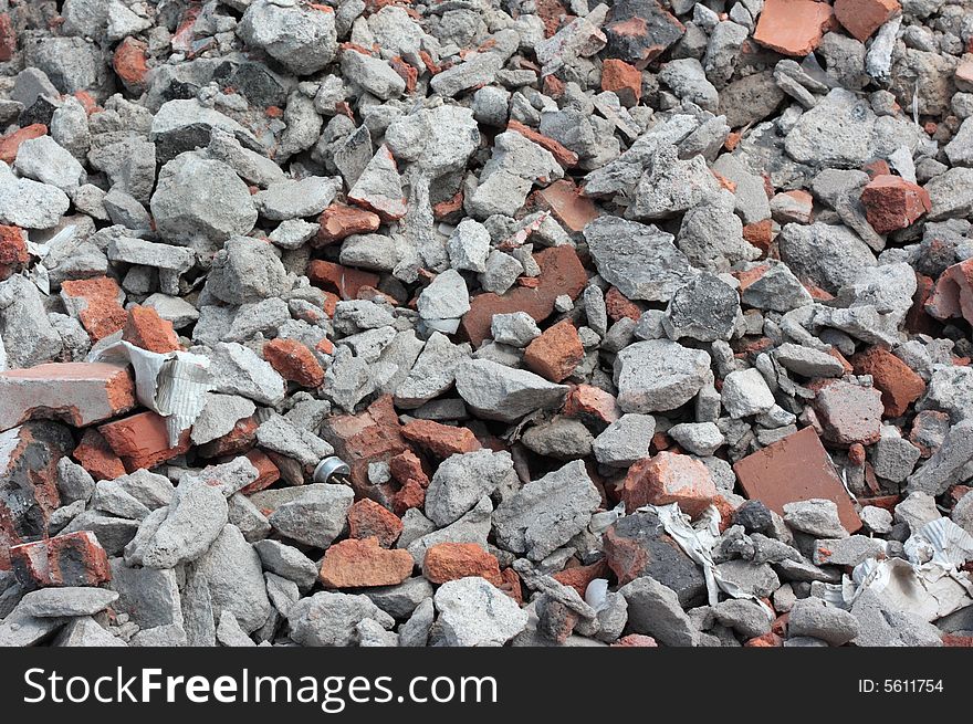 Heap of construction trash - grunge background