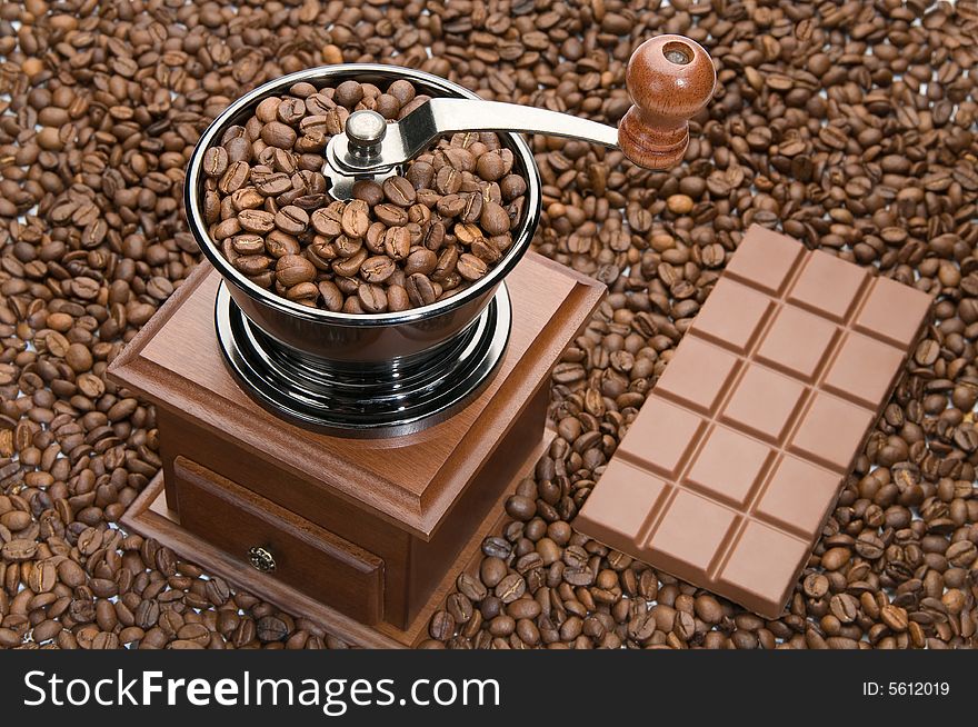 Coffee Grinder And Chocolate