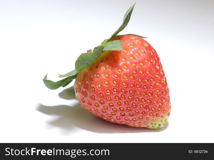 Isolated red strawberry white background