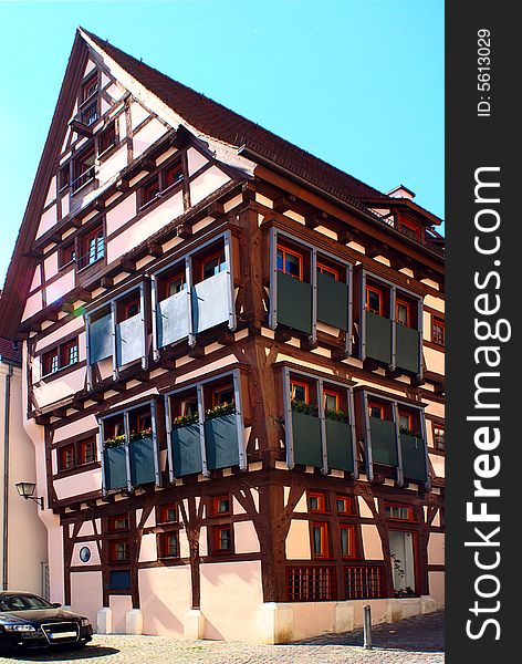 Historical semi timbered house in Ulm, South-Germany. Historical semi timbered house in Ulm, South-Germany