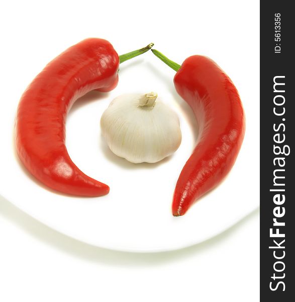 Chili peppers and garlic