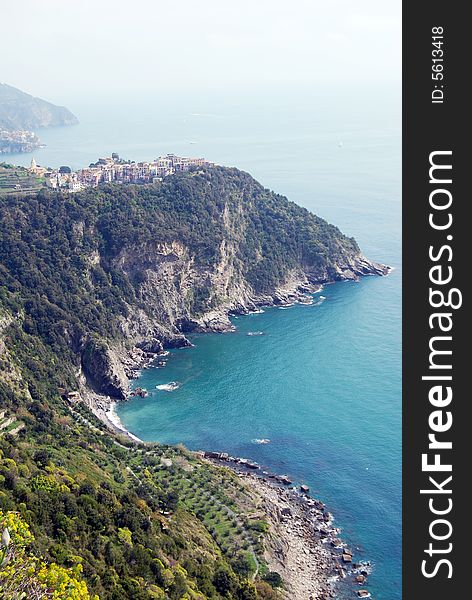 Corniglia, Cinque Terre in Liguria, Italy and blue sea. Cinque Terre is humanity's world patrimony. Corniglia, Cinque Terre in Liguria, Italy and blue sea. Cinque Terre is humanity's world patrimony.