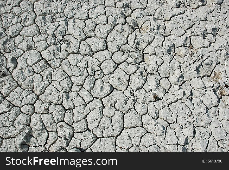 Dry ground on the field. Dry ground on the field