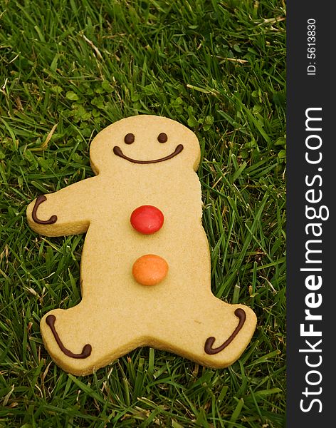 A gingerbread man is happy to be different. A gingerbread man is happy to be different