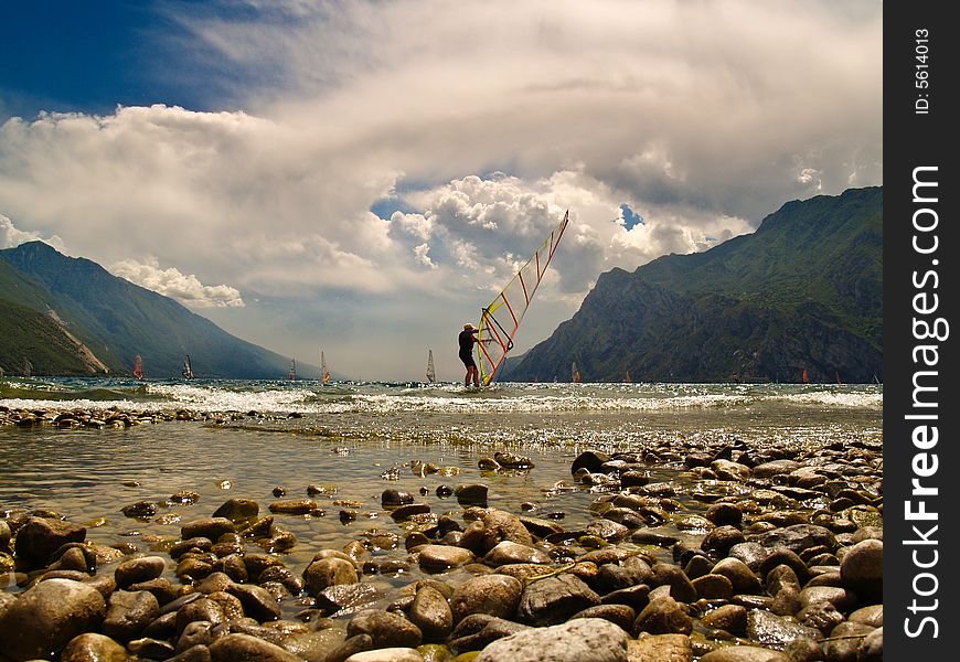 Windsurfing lake garda