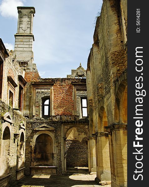 A section of a sprawling and derelict Elizabethan mansion. A section of a sprawling and derelict Elizabethan mansion