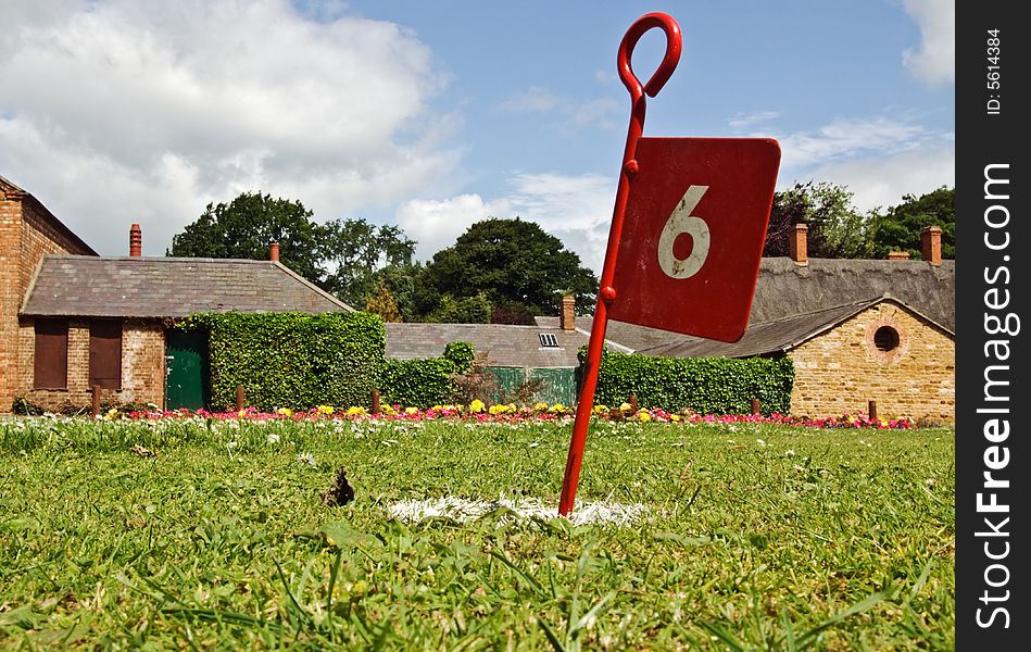 A pitch and putt green in an urban park