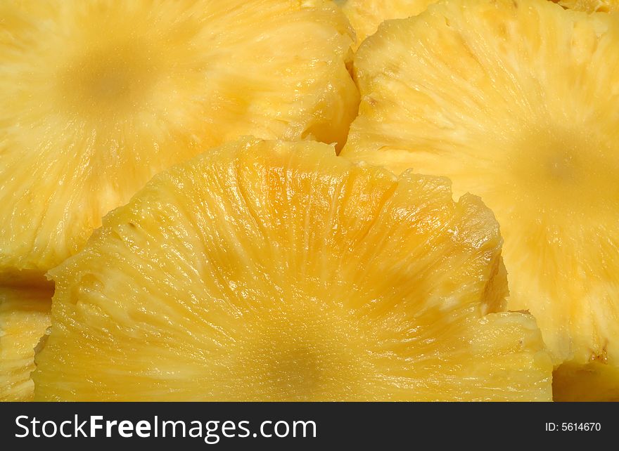 Slices of fresh and delicious sweet pineapple. Slices of fresh and delicious sweet pineapple