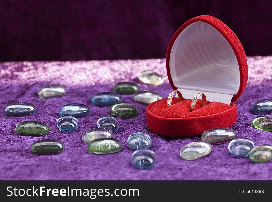 Wedding rings in the red box