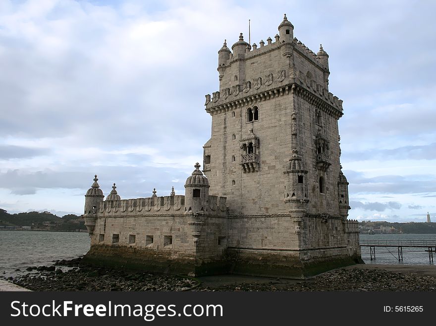 Belem Tower in Lisbon - Portugal - old monument near tejo river