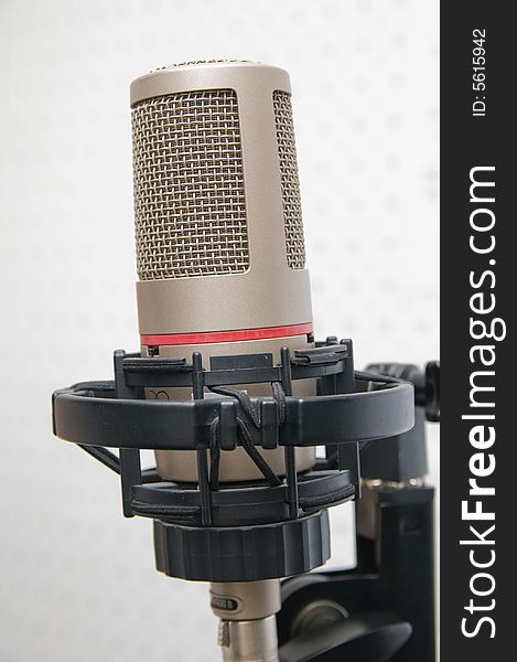 Studio microphone for record of a vocal
