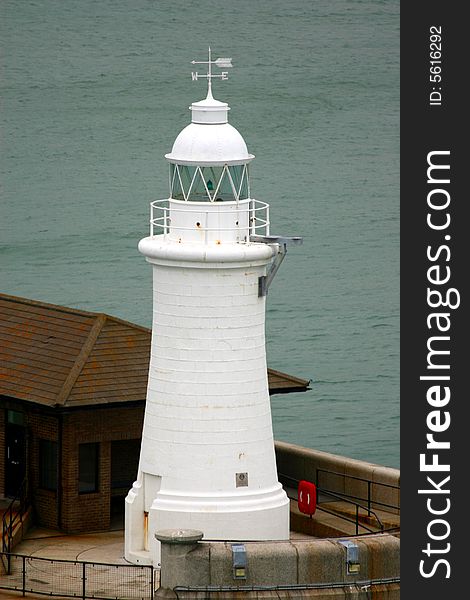 Lighthouse in a british harbour