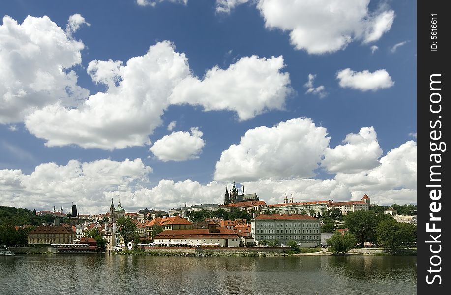 Summer view to Prague castle. Summer view to Prague castle