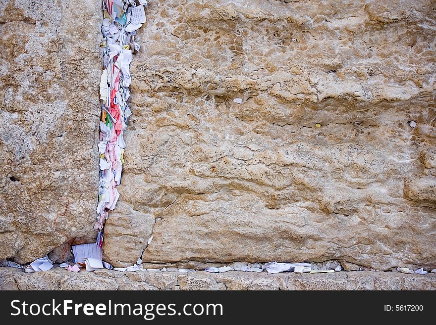 Wishes in Western Wall in Jerusalem. Wishes in Western Wall in Jerusalem.