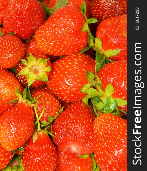 Strawberries background (close up view)