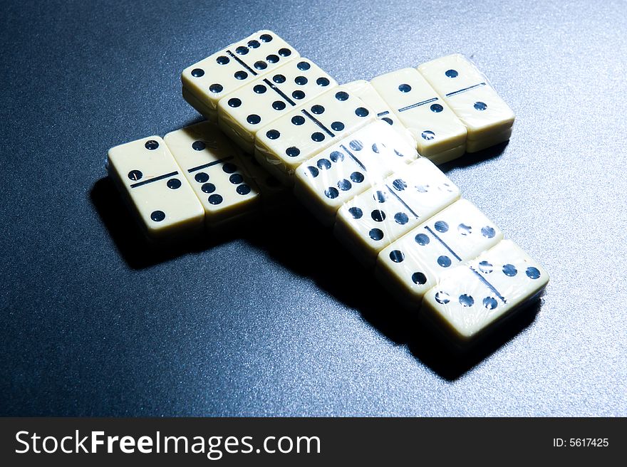 Close up of group dominoes.