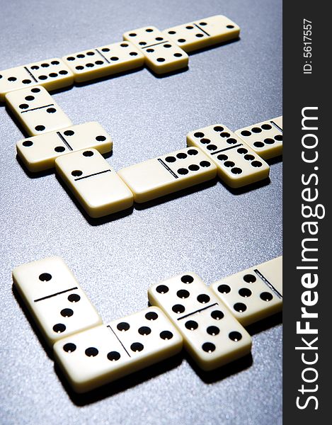 Close up of dominoes.