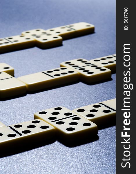 Close up of dominoes.