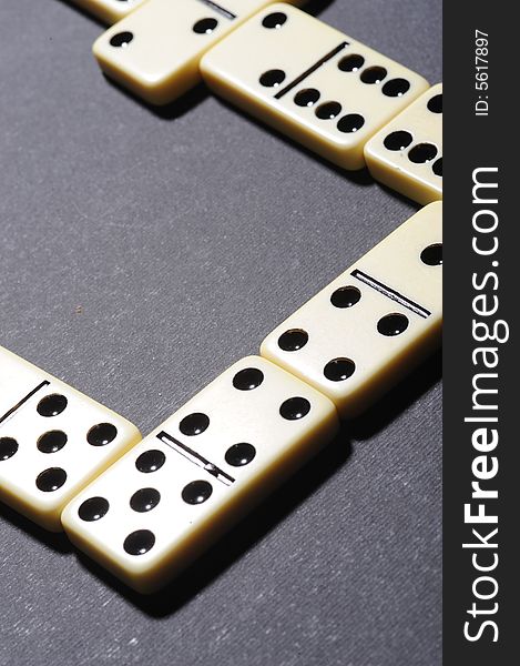 Close up of group dominoes. Business concept