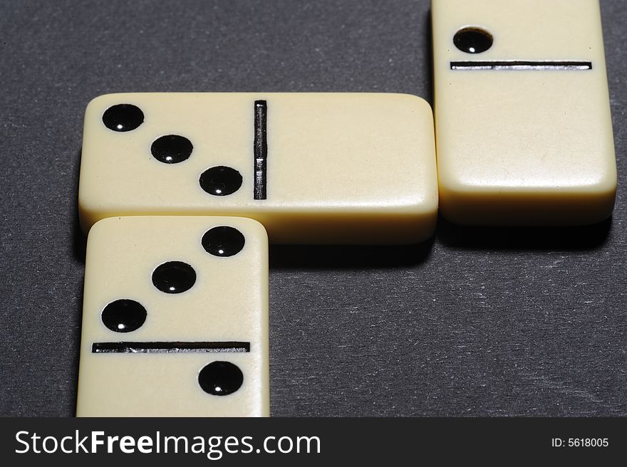 Close up of group dominoes.