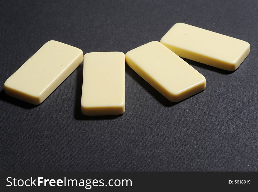 Close up of group dominoes.