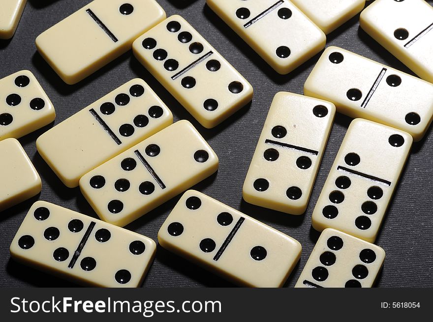 Close up of dominoes.