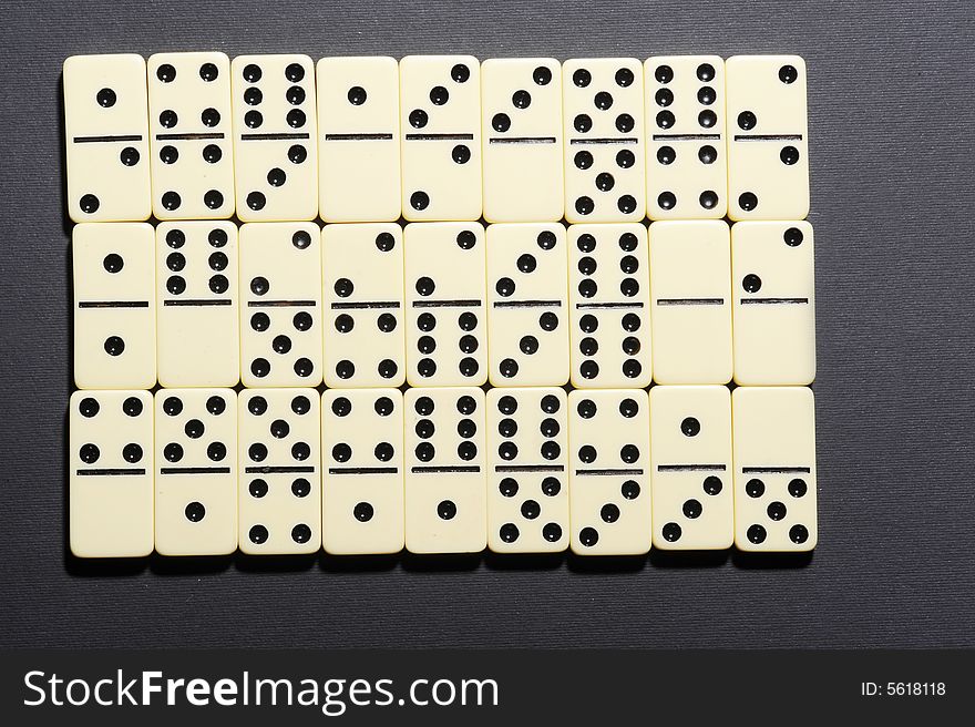 Close up of dominoes.