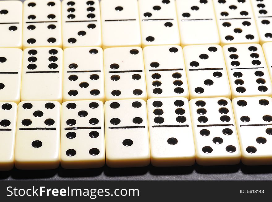 Close up of dominoes.