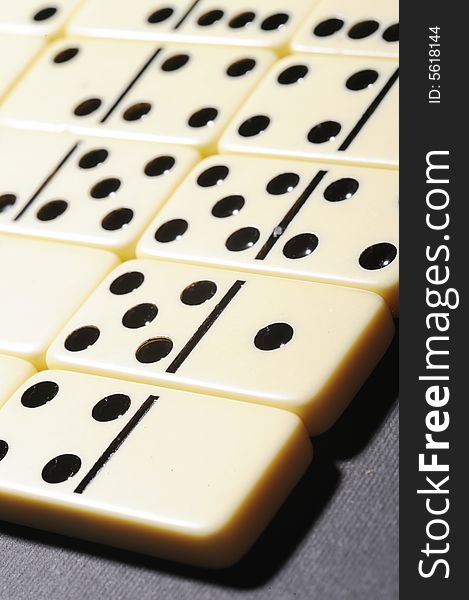 Close up of dominoes.