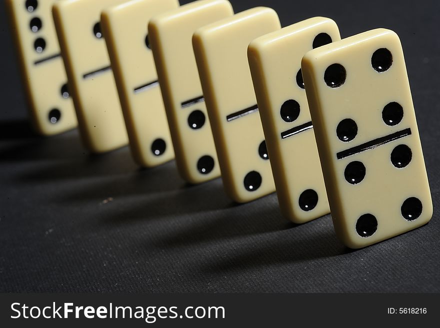 Close up of group dominoes.