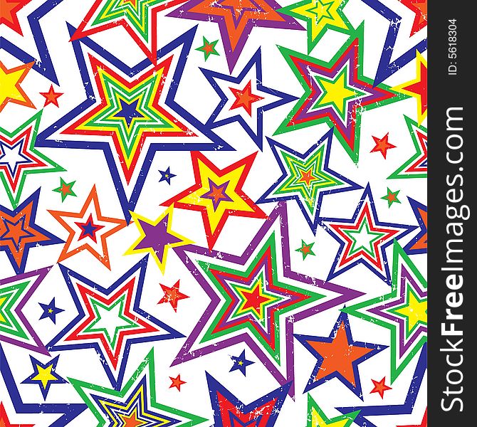 Illustration of bright rainbow colored stars background design. Illustration of bright rainbow colored stars background design