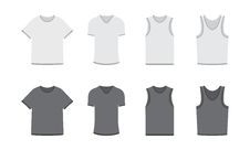 Free Set Of Different Types Of T-shirts In Dark And Light Colors Stock Photo - 56187420