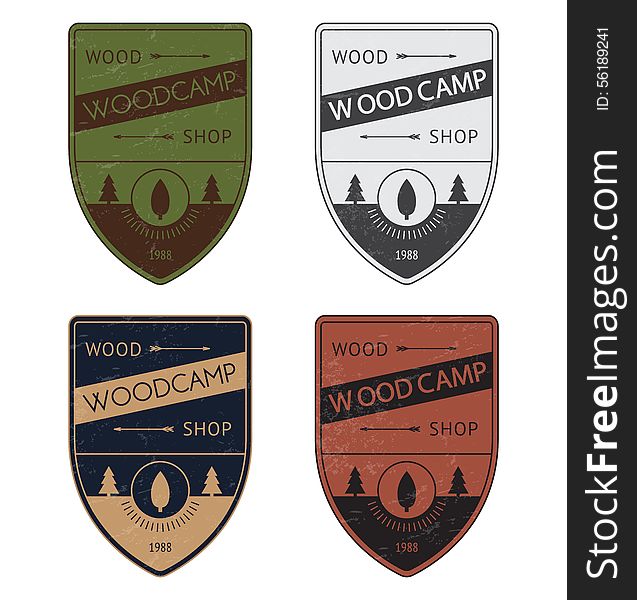 Set of a color vector badges in vintage style. Set of a color vector badges in vintage style