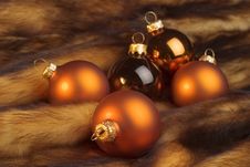 Christmas Balls On A Fur Royalty Free Stock Images Christmas Balls On A Fur Royalty Free Stock Images