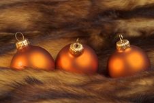 Christmas Balls On A Fur Royalty Free Stock Photos Christmas Balls On A Fur Royalty Free Stock Photos