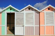 Beach Huts, Open Changing Room Royalty Free Stock Image Beach Huts, Open Changing Room Royalty Free Stock Image