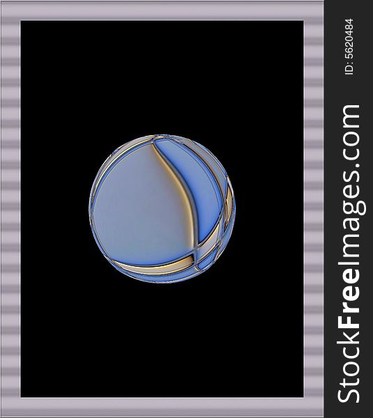 A framed background with a computer generated ball. A framed background with a computer generated ball