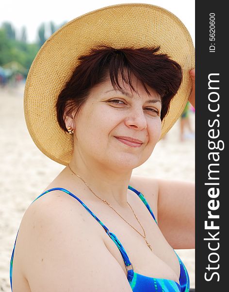 Smiling pretty women in hat