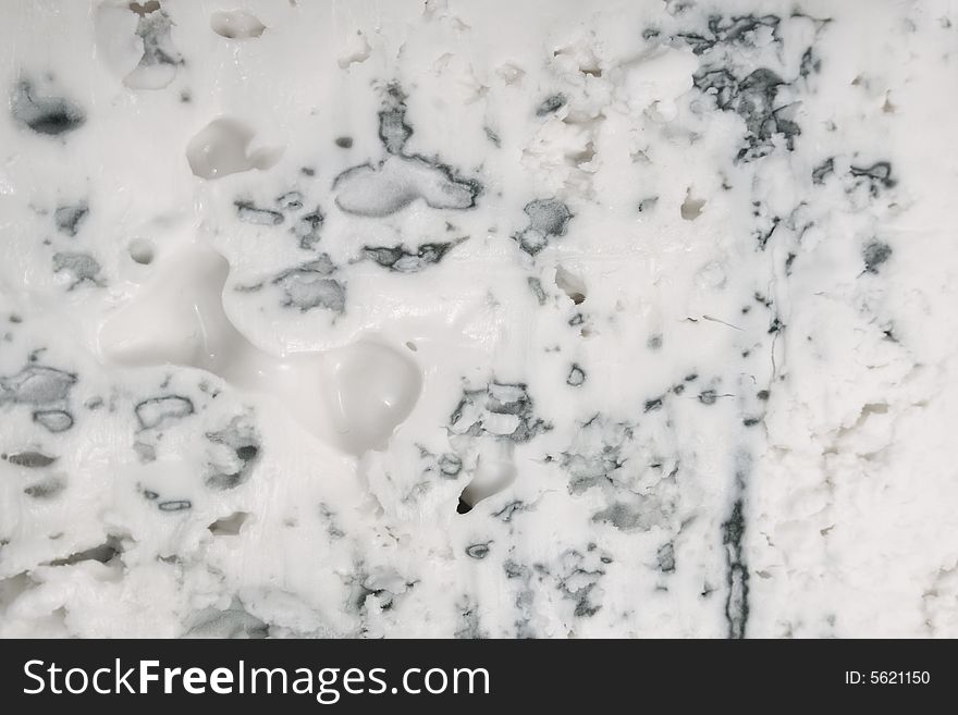 Stilton cheese, close-up. A unique texture