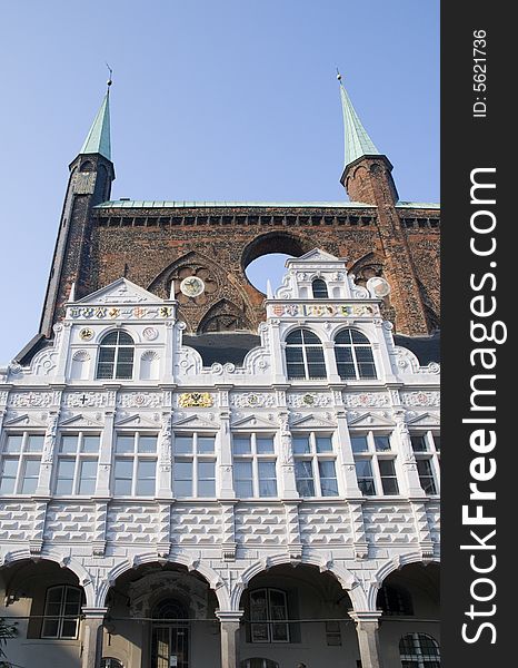 Some old facades in luebeck, germany